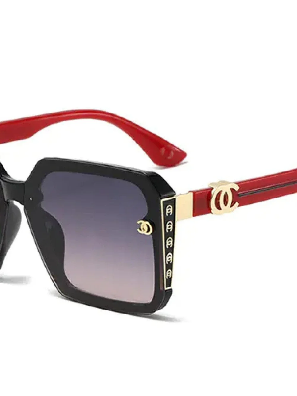Fashion Designer-Inspired Black Square Sunglasses